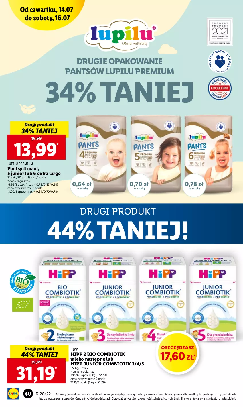 Gazetka promocyjna Lidl - GAZETKA - ważna 14.07 do 16.07.2022 - strona 40 - produkty: HiPP, Mleko, O nas