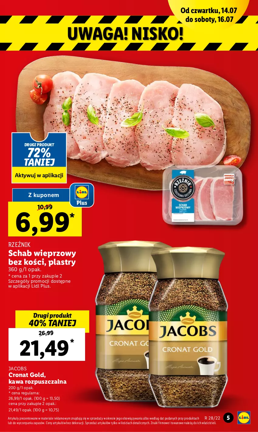 Gazetka promocyjna Lidl - GAZETKA - ważna 14.07 do 16.07.2022 - strona 5 - produkty: Jacobs, Kawa, Kawa rozpuszczalna, Schab wieprzowy, Waga