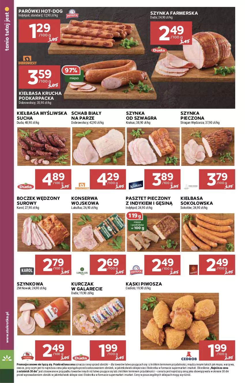 Gazetka promocyjna Stokrotka - Supermarket - ważna 11.07 do 17.07.2024 - strona 14 - produkty: Boczek, Fa, Gala, Gra, HP, Karp, Kiełbasa, Kiełbasa krucha, Kurczak, Parówki, Pasztet, Piec, Piwo, Ser, Sok, Sos, Szynka, Szynka farmerska