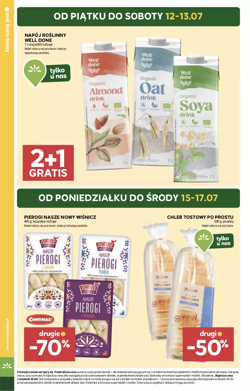 Gazetka promocyjna Stokrotka - Supermarket - ważna 11.07 do 17.07.2024 - strona 6 - produkty: Chleb, Chleb tostowy, Gra, HP, Napój, Napój roślinny, Pierogi