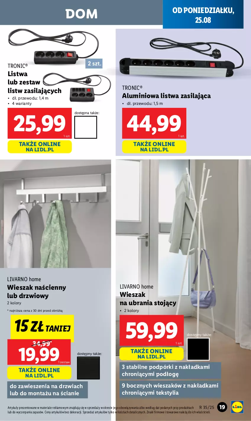 Gazetka promocyjna Lidl - GAZETKA - ważna 25.08 do 30.08.2025 - strona 19 - produkty: Drzwi, Ivar, Listwa, Ubrania, Wieszak