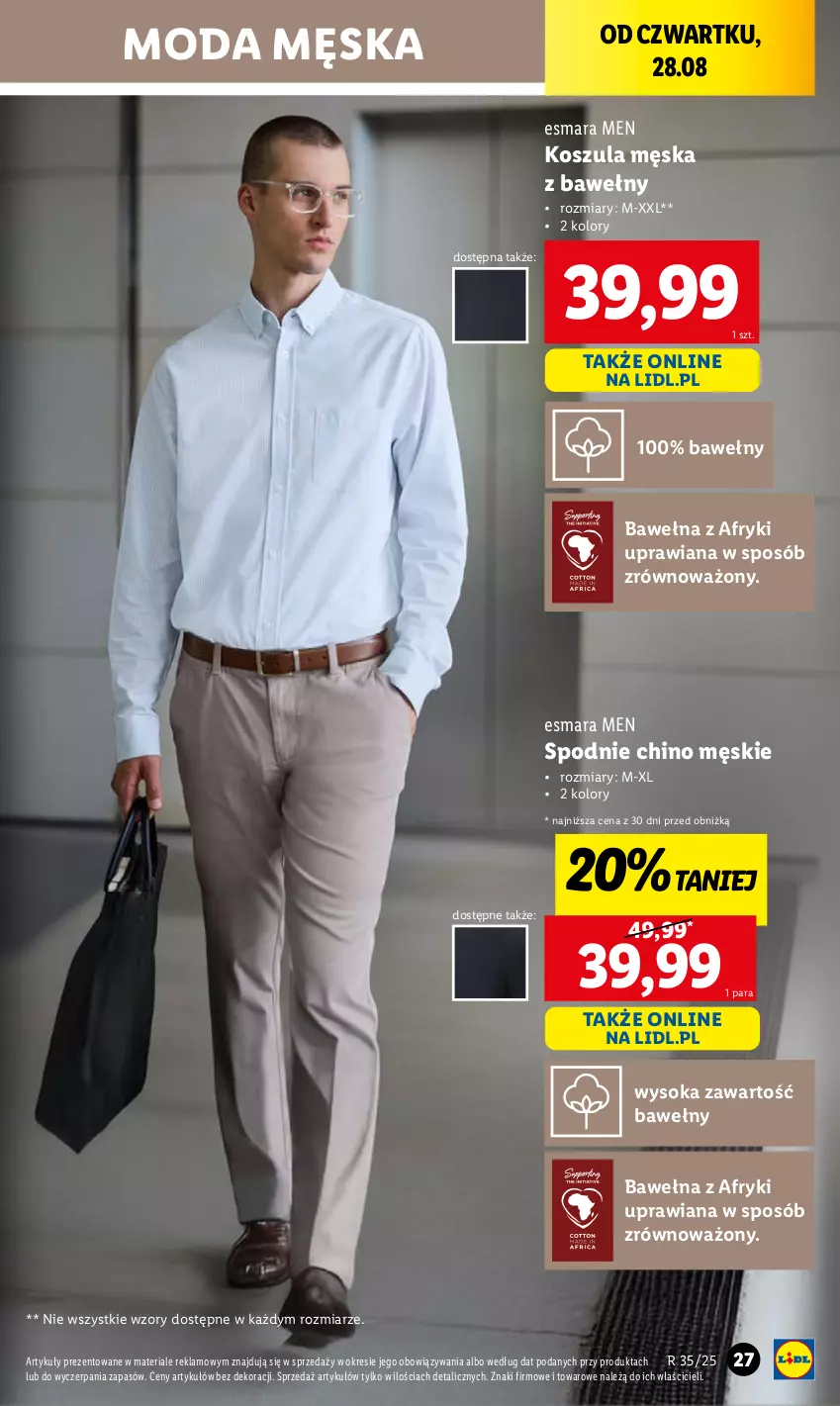 Gazetka promocyjna Lidl - GAZETKA - ważna 25.08 do 30.08.2025 - strona 27 - produkty: Kosz, Koszula, Moda, Sok, Spodnie, Wełna