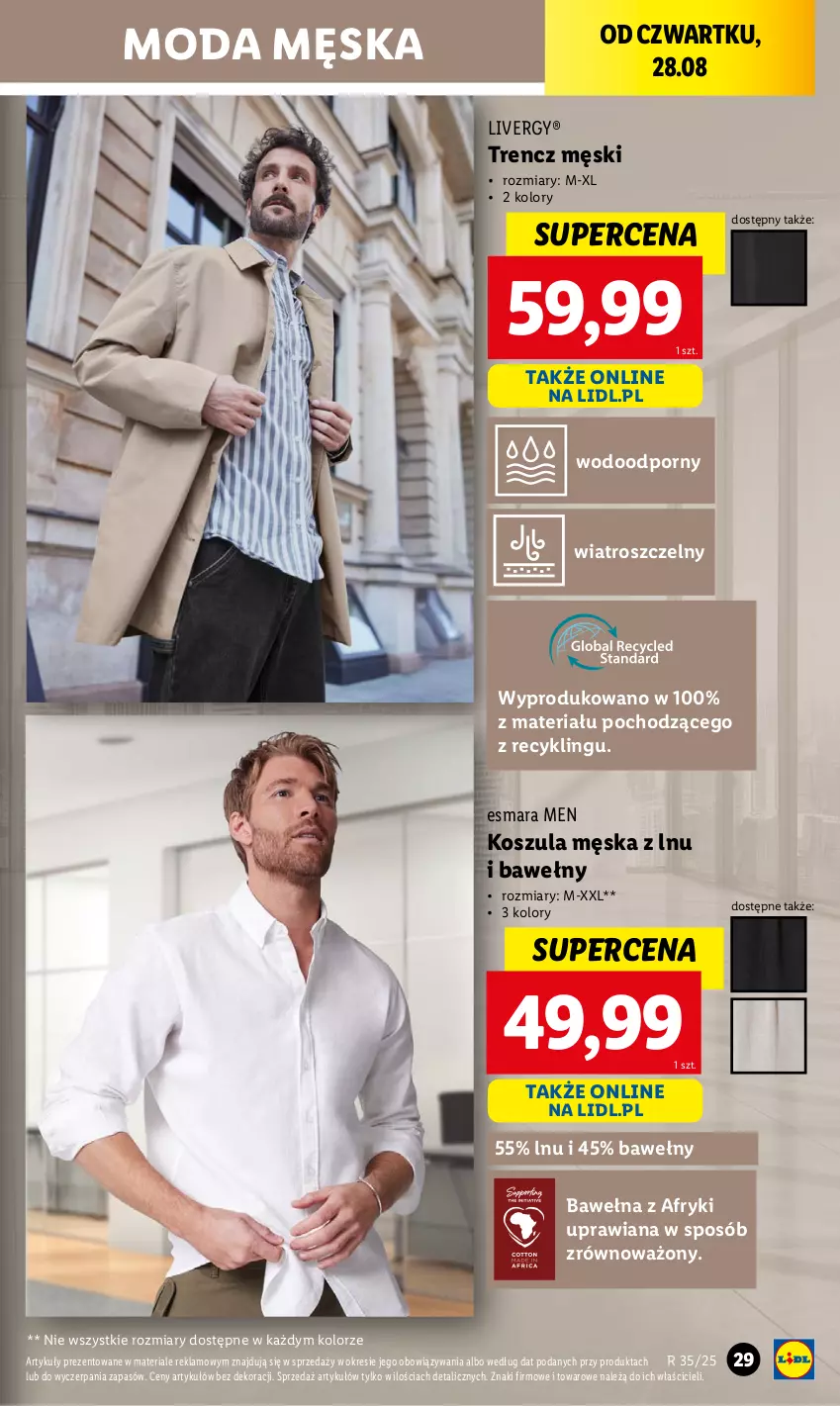 Gazetka promocyjna Lidl - GAZETKA - ważna 25.08 do 30.08.2025 - strona 29 - produkty: Kosz, Koszula, Moda, Por, Trencz, Wełna