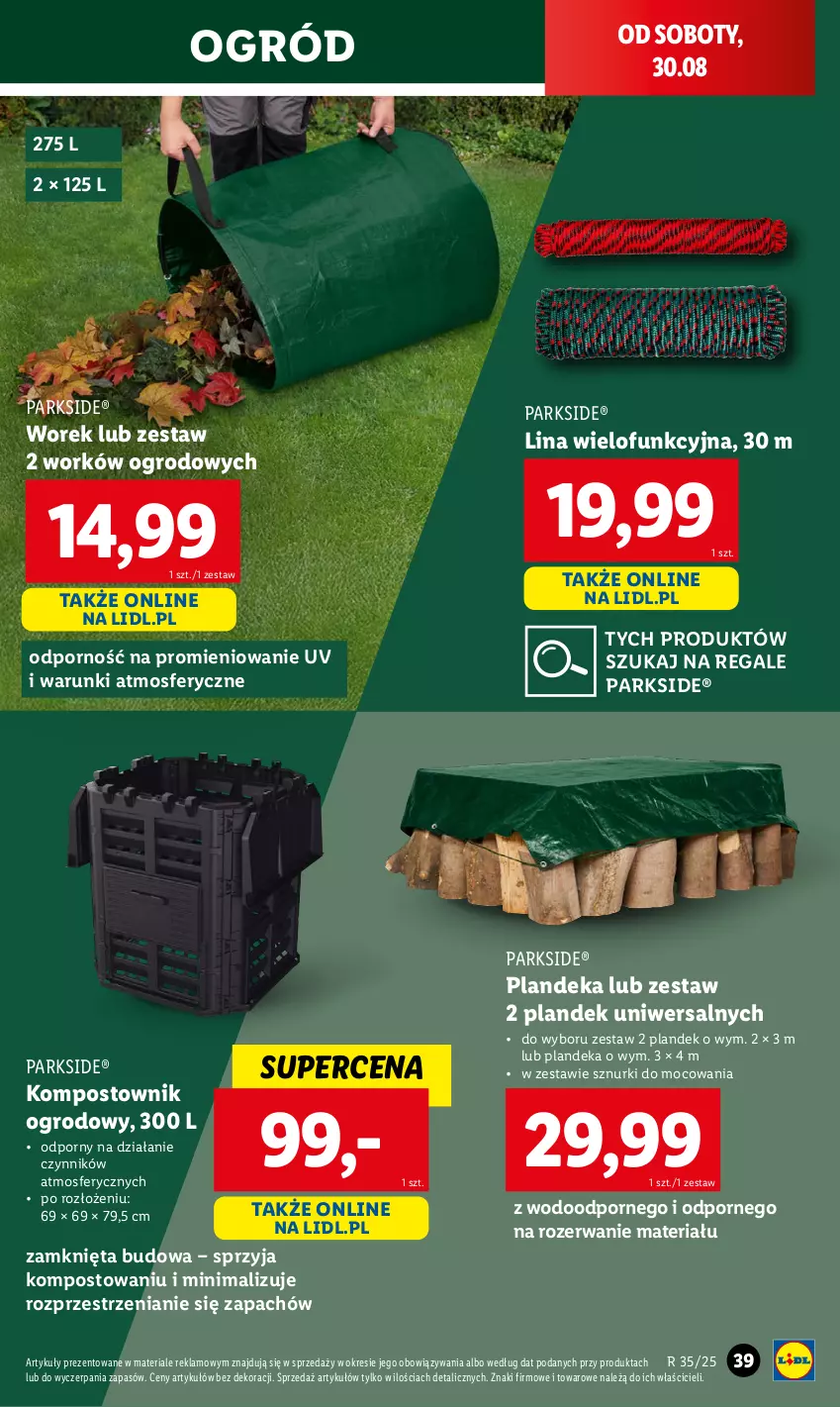 Gazetka promocyjna Lidl - GAZETKA - ważna 25.08 do 30.08.2025 - strona 39 - produkty: Ogród, Parkside, Por