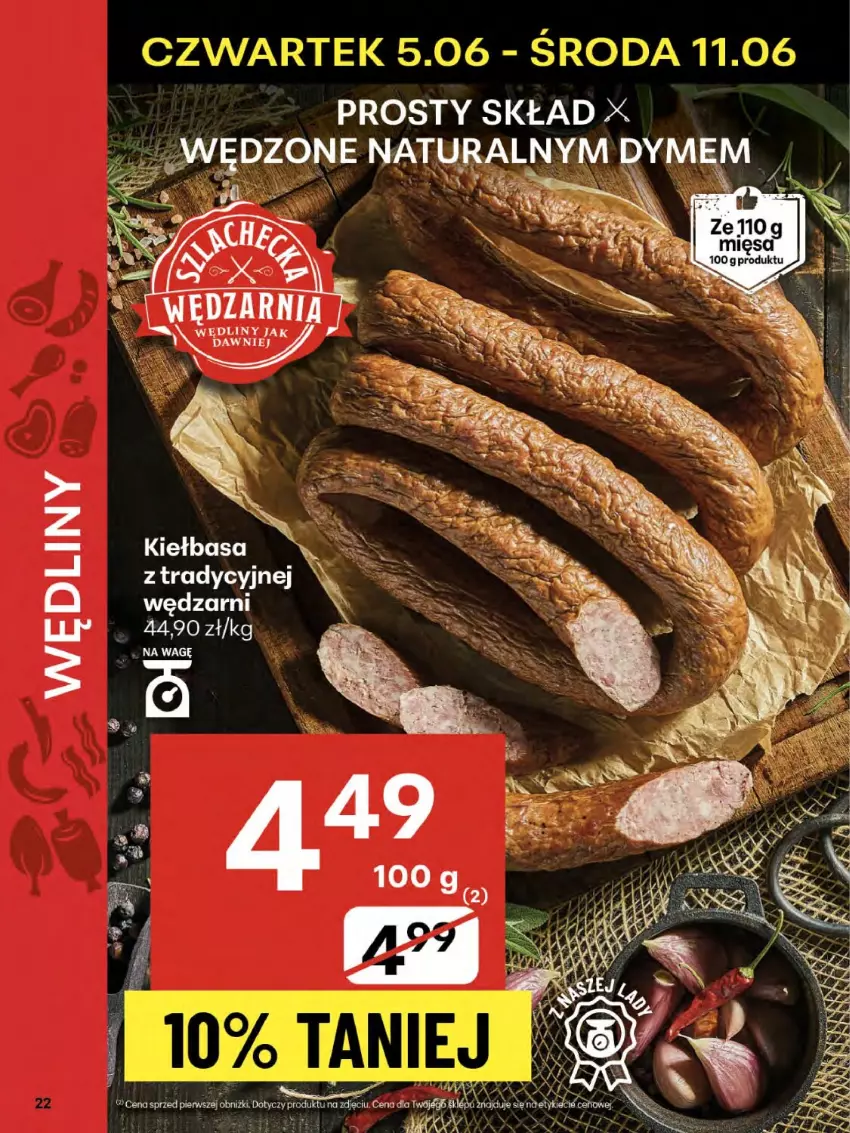 Gazetka promocyjna Delikatesy Centrum - Franczyza DC23 Czwartek - ważna 05.06 do 11.06.2025 - strona 22 - produkty: Kiełbasa