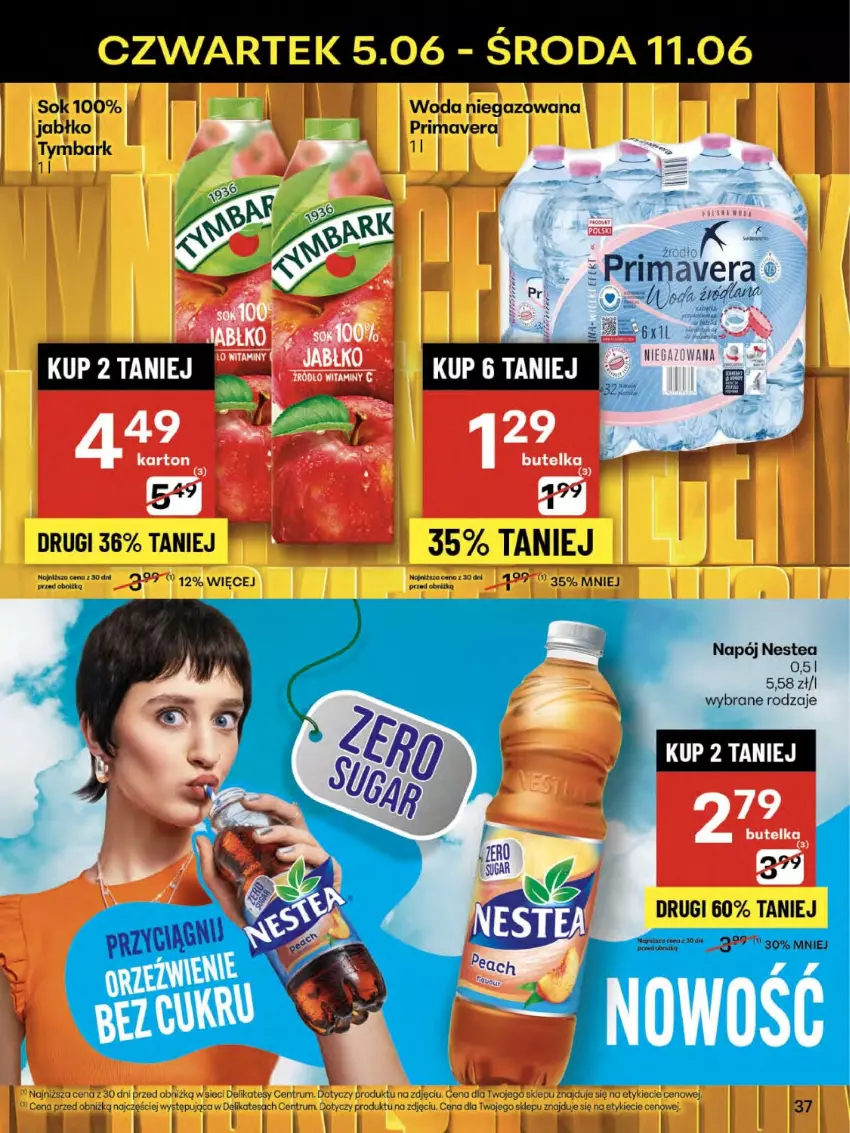 Gazetka promocyjna Delikatesy Centrum - Franczyza DC23 Czwartek - ważna 05.06 do 11.06.2025 - strona 37 - produkty: Fa, Napój, Nestea, Prima, Primavera, Rum, Sok, Woda, Woda niegazowana