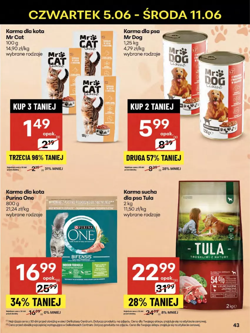 Gazetka promocyjna Delikatesy Centrum - Franczyza DC23 Czwartek - ważna 05.06 do 11.06.2025 - strona 43 - produkty: Pur, Purina, Rum