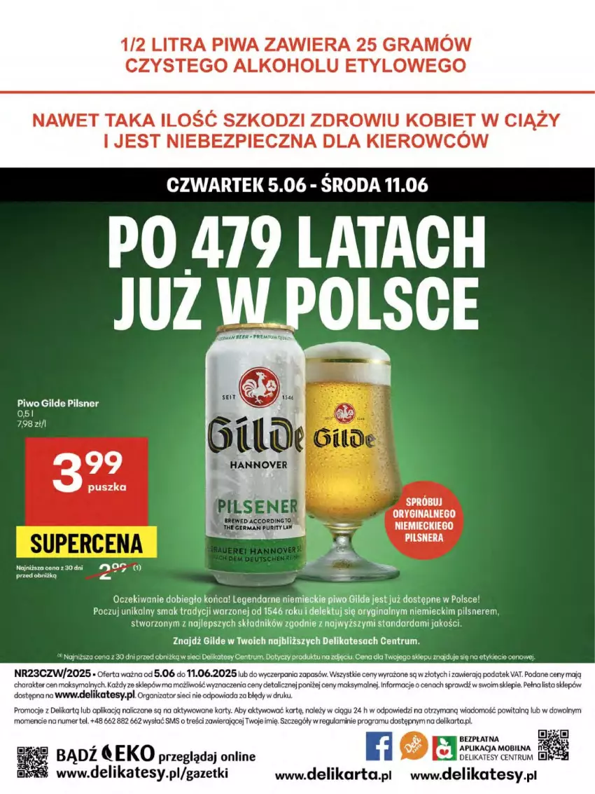 Gazetka promocyjna Delikatesy Centrum - Franczyza DC23 Czwartek - ważna 05.06 do 11.06.2025 - strona 44 - produkty: Gin, Gra, JBL, Piec, Piwa, Piwo, Pur, Rum