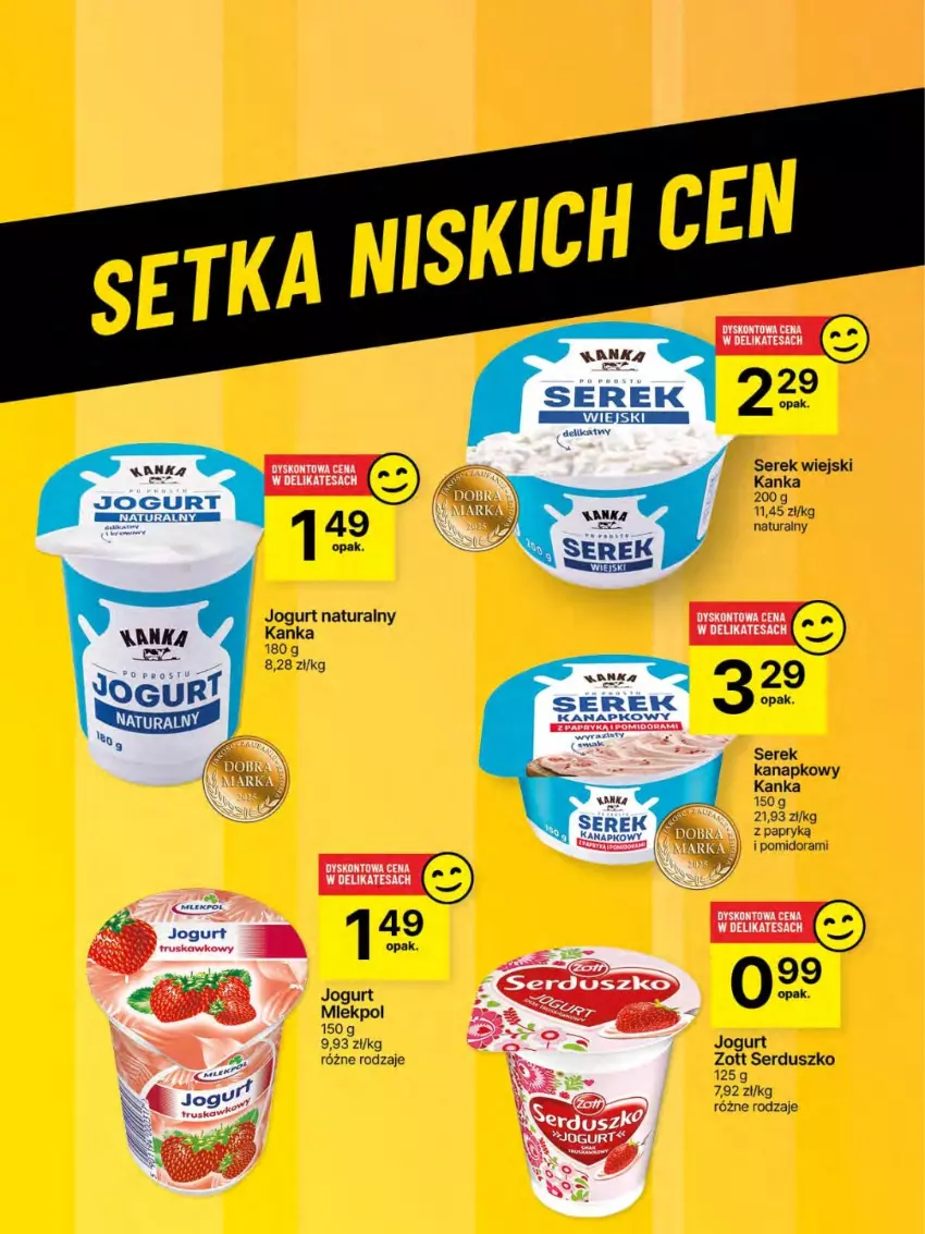 Gazetka promocyjna Delikatesy Centrum - Franczyza DC23 Czwartek - ważna 05.06 do 11.06.2025 - strona 46 - produkty: Jogurt, Jogurt naturalny, Ser, Serek, Serek kanapkowy, Serek wiejski, Zott