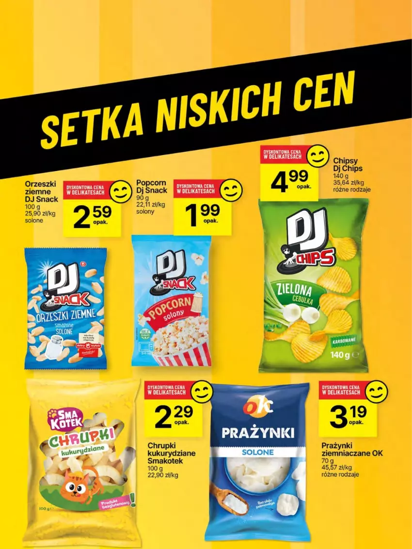 Gazetka promocyjna Delikatesy Centrum - Franczyza DC23 Czwartek - ważna 05.06 do 11.06.2025 - strona 58 - produkty: Chipsy, Chrupki, Kotek, Orzeszki, Popcorn, Smakotek