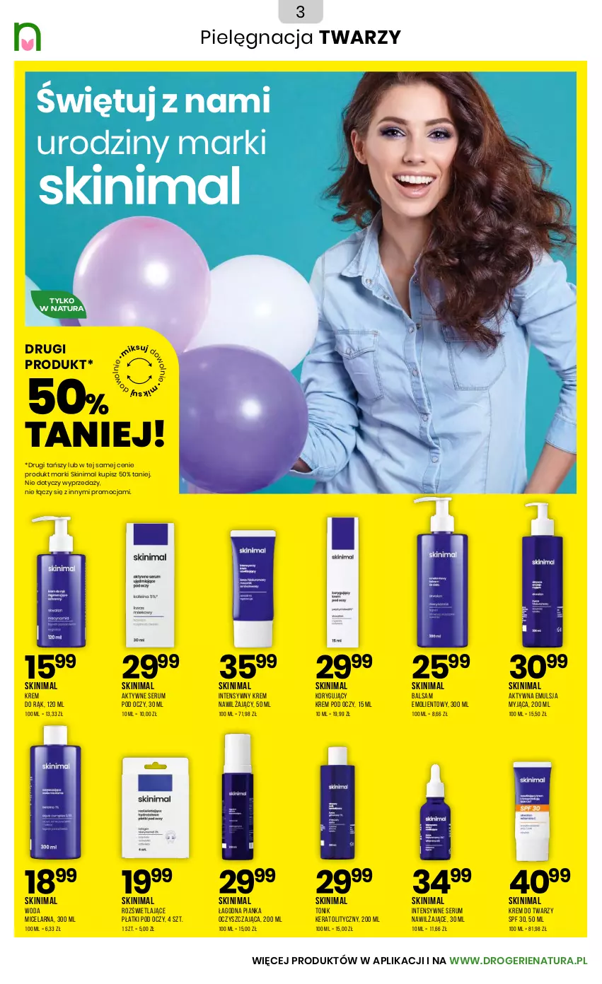Gazetka promocyjna Drogerie Natura - Gazetka Drogerie Natura - ważna 23.10 do 09.11.2025 - strona 3 - produkty: Emulsja, Krem do rąk, Krem do twarzy, Krem nawilżający, Krem pod oczy, Rum, Ser, Serum, Serum pod oczy, Tonik, Woda, Woda micelarna