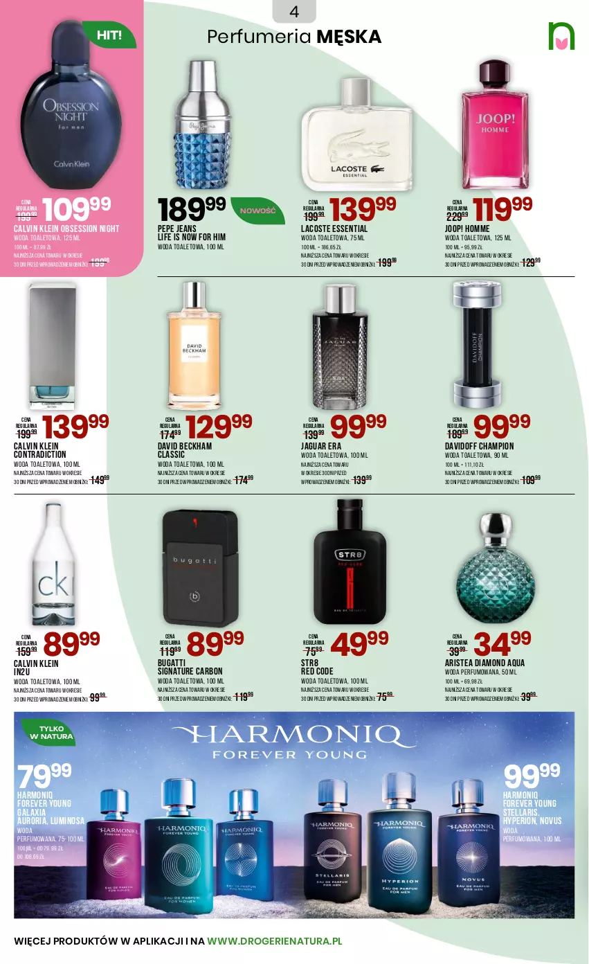 Gazetka promocyjna Drogerie Natura - Gazetka Drogerie Natura - ważna 23.10 do 09.11.2025 - strona 4 - produkty: Calvin Klein, David Beckham, Davidoff, Gala, Jaguar, JOOP!, Lacoste, Perfum, SESSIO, Stellaris, Str8, Woda, Woda perfumowana, Woda toaletowa
