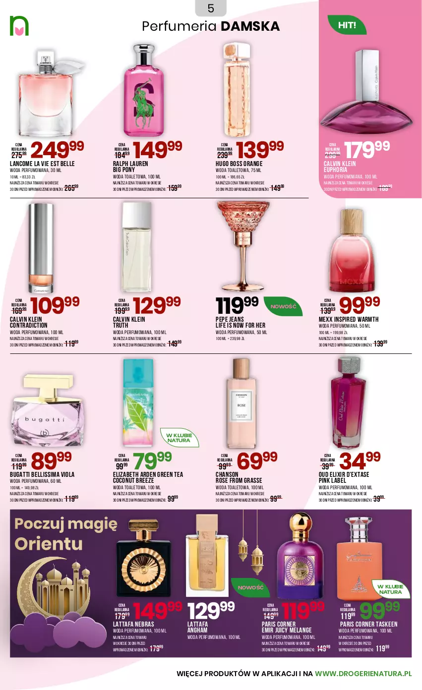 Gazetka promocyjna Drogerie Natura - Gazetka Drogerie Natura - ważna 23.10 do 09.11.2025 - strona 5 - produkty: Bell, Calvin Klein, Elizabeth Arden, Fa, Gra, Hugo Boss, Keen, Laur, Mexx, Perfum, Ralph Lauren, Woda, Woda perfumowana, Woda toaletowa
