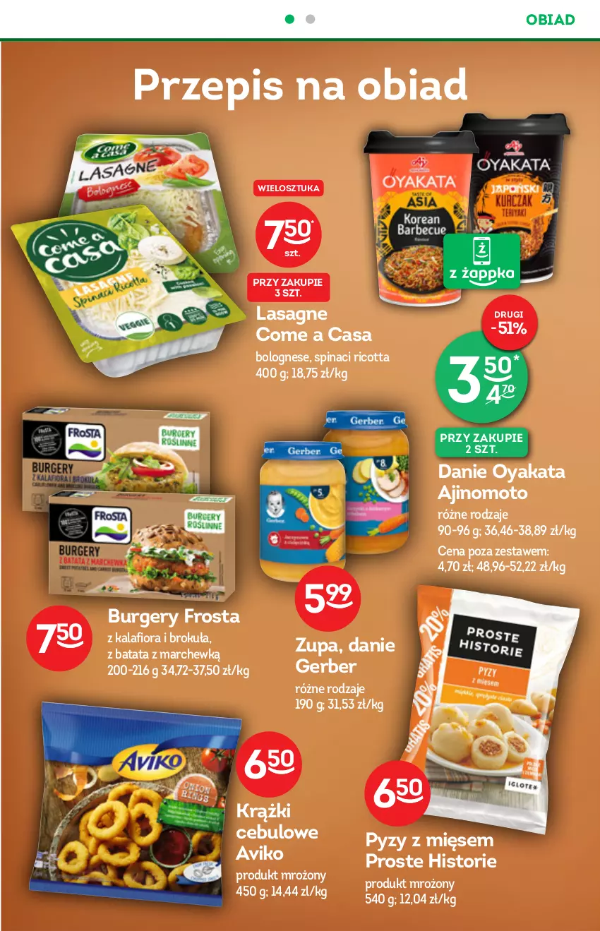 Gazetka promocyjna Żabka - ważna 13.10 do 19.10.2021 - strona 32 - produkty: Burger, Frosta, Gerber, Kalafior, Krążki cebulowe, Lasagne, Ricotta, Zupa