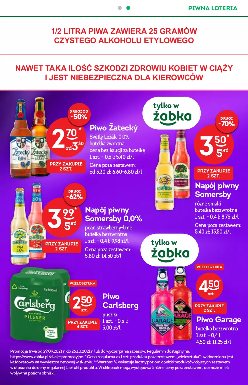 Gazetka promocyjna Żabka - ważna 13.10 do 19.10.2021 - strona 5 - produkty: Carlsberg, Gra, Napój, Piec, Piwa, Piwo, Somersby