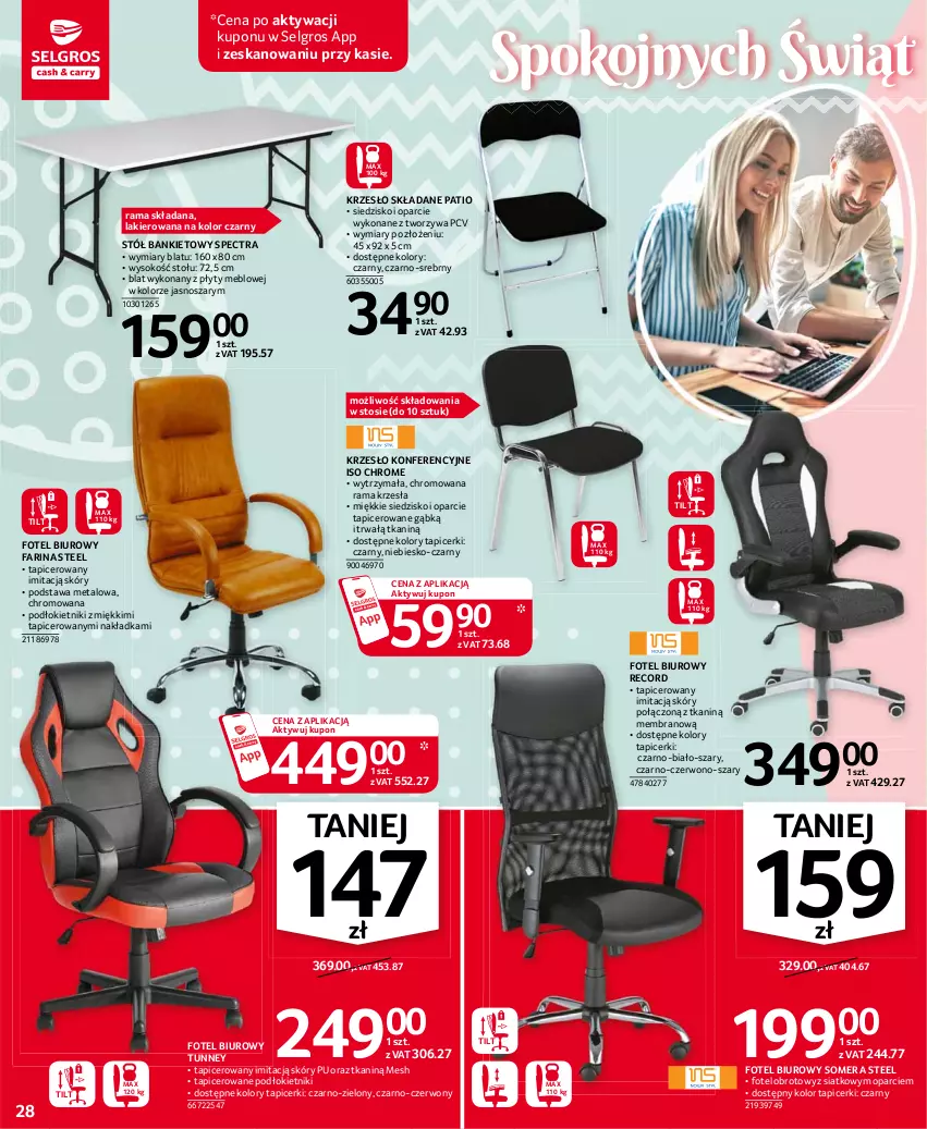 Gazetka promocyjna Selgros - Oferta przemysłowa - ważna 25.03 do 05.04.2021 - strona 28 - produkty: Biuro, Fa, Fotel, Krzesło, Krzesło konferencyjne, Krzesło składane, Lakier, LG, Rama, Siedzisko, Sok, Stół