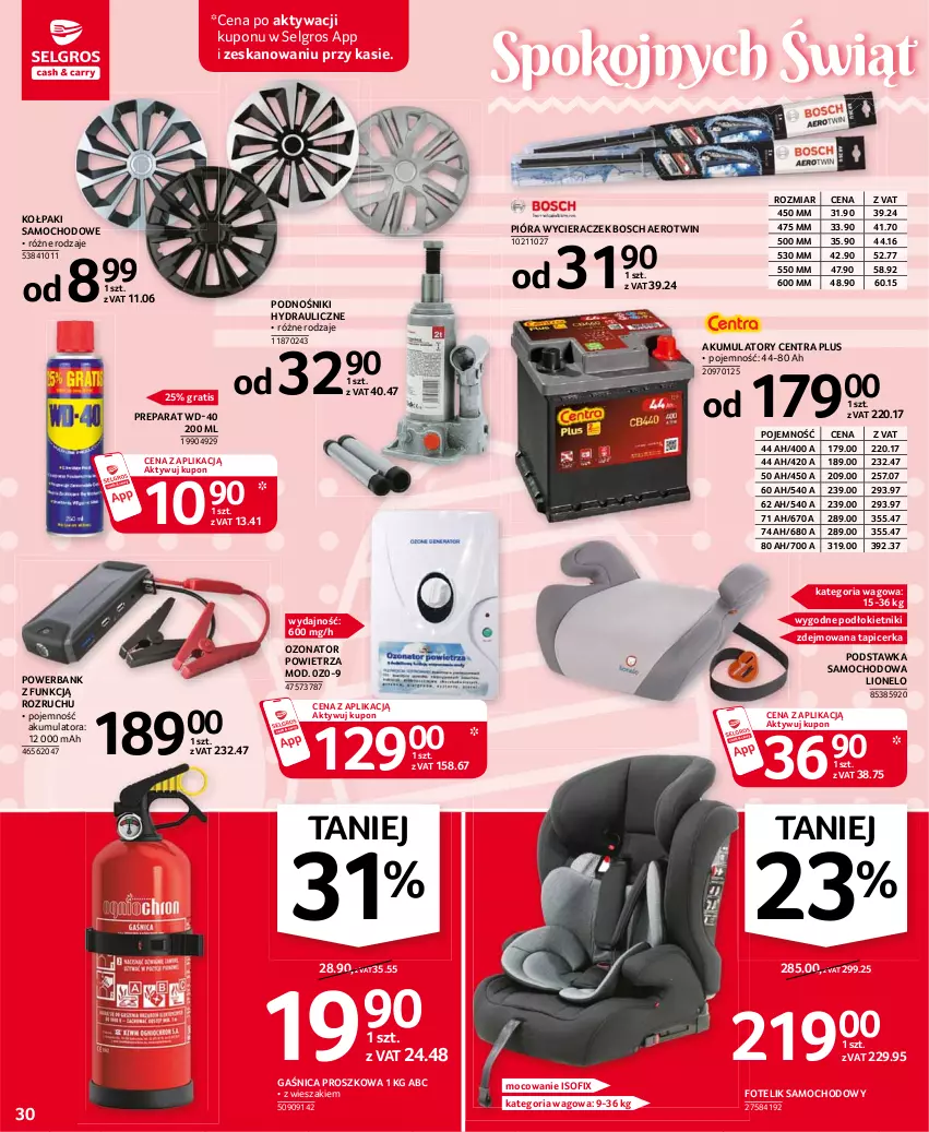 Gazetka promocyjna Selgros - Oferta przemysłowa - ważna 25.03 do 05.04.2021 - strona 30 - produkty: Akumulator, Bosch, Fotel, Fotelik, Fotelik samochodowy, Gaśnica, Gra, Kołpak, LG, Lion, Podstawka samochodowa, Powerbank, Tapicerka, WD-40, Wieszak