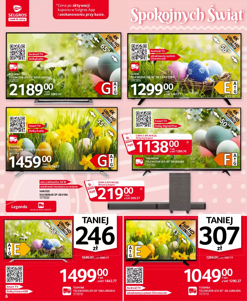 Gazetka promocyjna Selgros - Oferta przemysłowa - ważna 25.03 do 05.04.2021 - strona 6 - produkty: Android TV, Gra, LG, Smart tv, Soundbar, Telewizor, Thomson, Toshiba