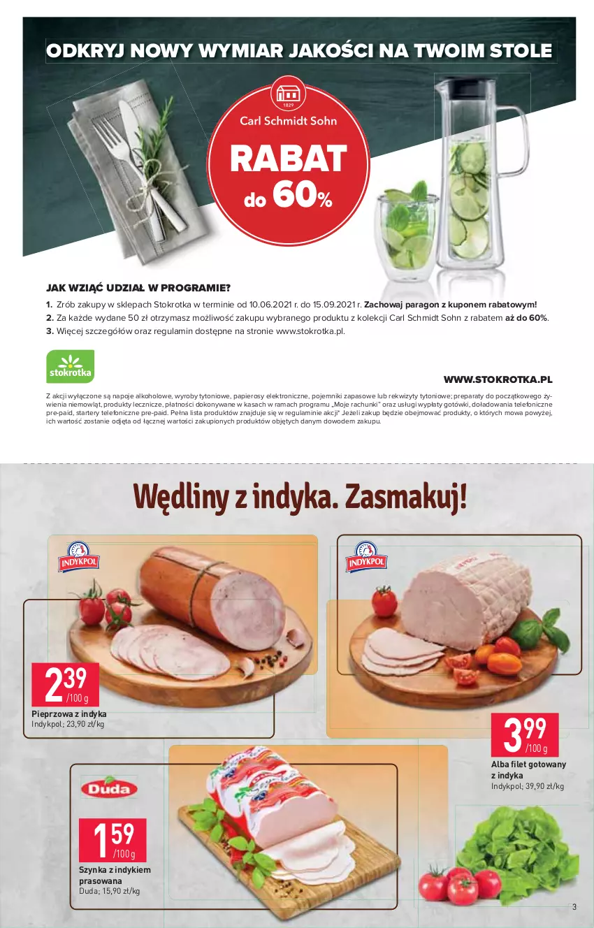 Gazetka promocyjna Stokrotka - Supermarket - ważna 17.06 do 23.06.2021 - strona 3 - produkty: Duda, Gra, HP, Napoje, Papier, Pieprz, Pojemnik, Rama, Szynka, Telefon, Znicz