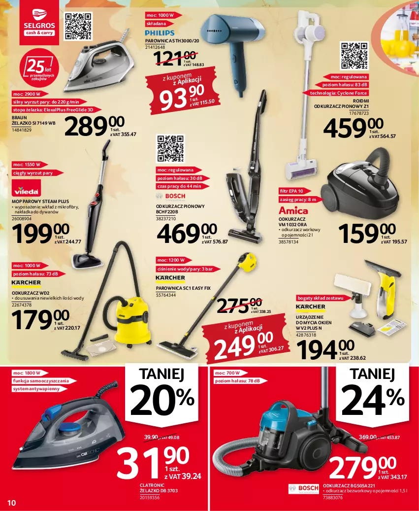 Gazetka promocyjna Selgros - Oferta przemysłowa - ważna 22.09 do 05.10.2022 - strona 10 - produkty: Braun, Dywan, Mop, Mop parowy, Odkurzacz, Parownica, Top