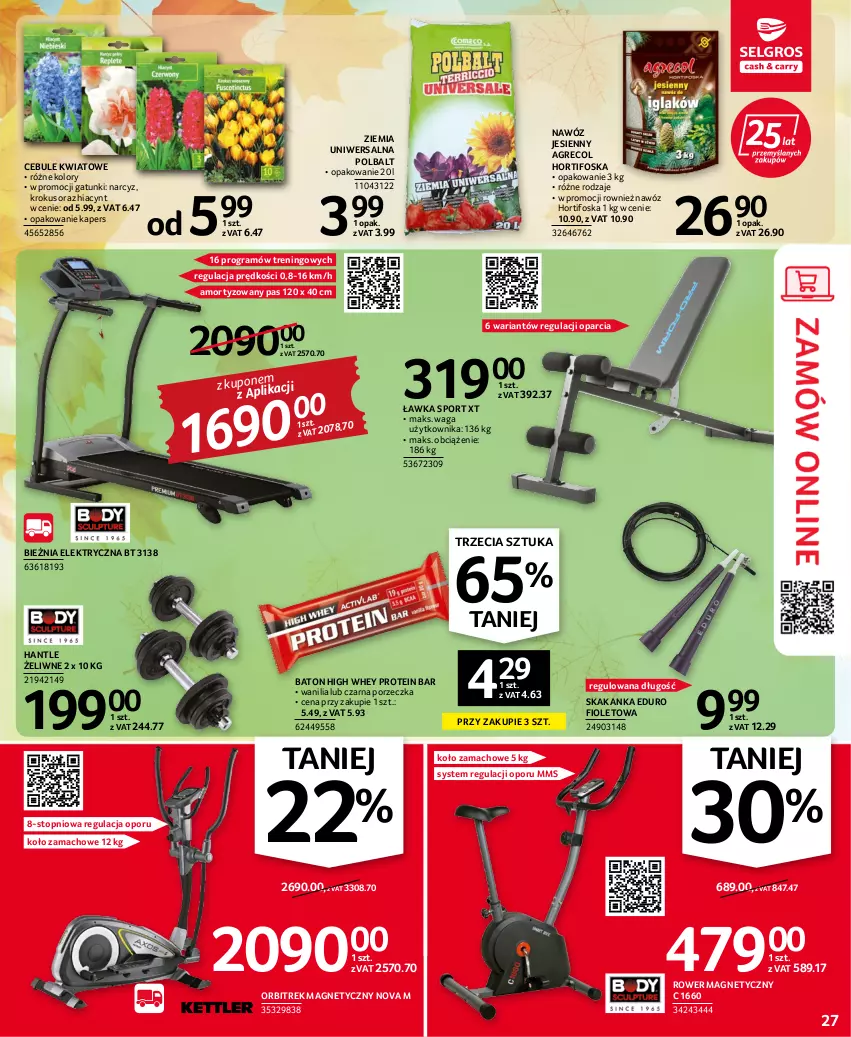 Gazetka promocyjna Selgros - Oferta przemysłowa - ważna 22.09 do 05.10.2022 - strona 27 - produkty: Baton, Bieżnia, Gra, Hiacynt, Krokus, Narcyz, Nawóz, Orbit, Orbitrek, Por, Rower, Sport, Top, Waga