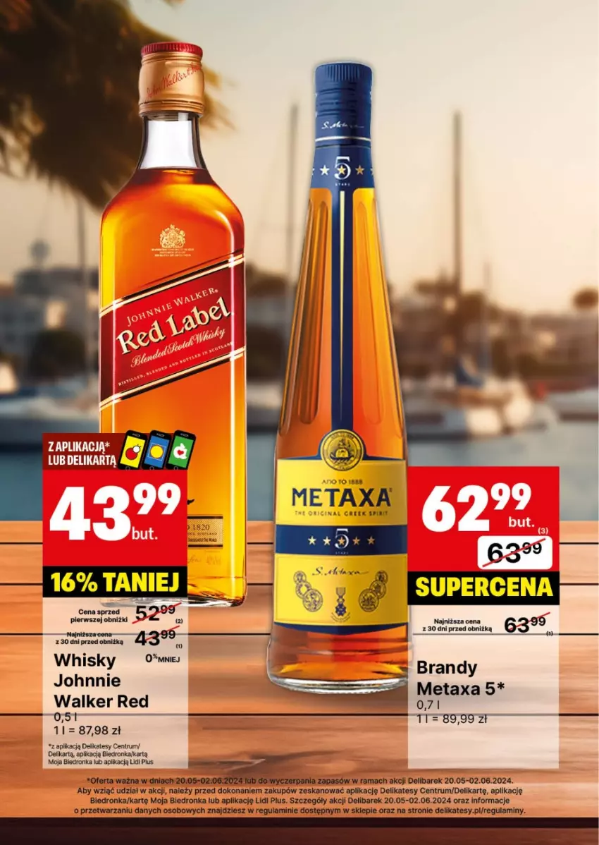 Gazetka promocyjna Delikatesy Centrum - DeliBarek DC21-DC22 - ważna 20.05 do 02.06.2024 - strona 12 - produkty: Brandy, Dron, Johnnie Walker, Metaxa, Rama, Rum, Whisky