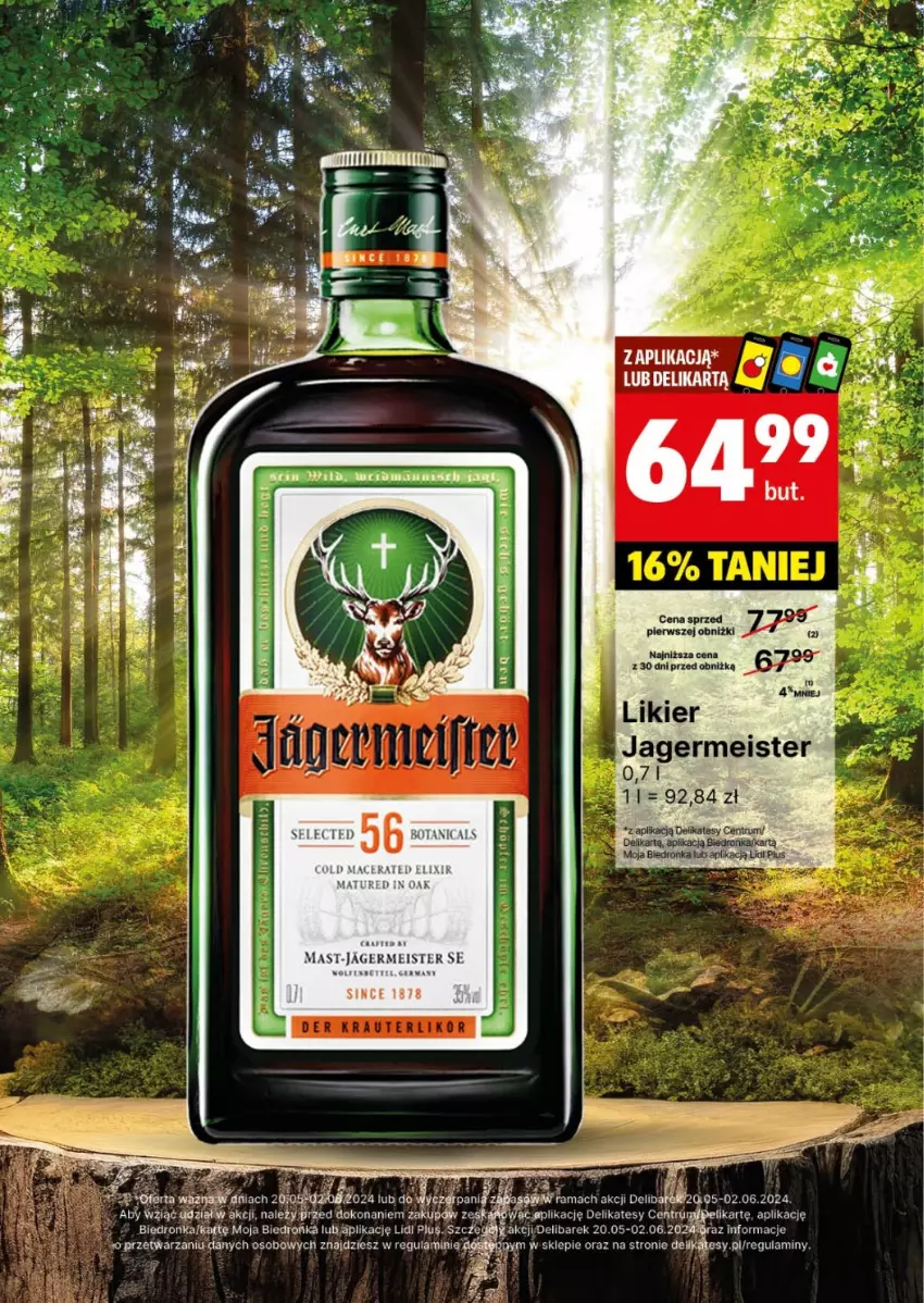 Gazetka promocyjna Delikatesy Centrum - DeliBarek DC21-DC22 - ważna 20.05 do 02.06.2024 - strona 14 - produkty: Dron, Jagermeister, Likier, Por