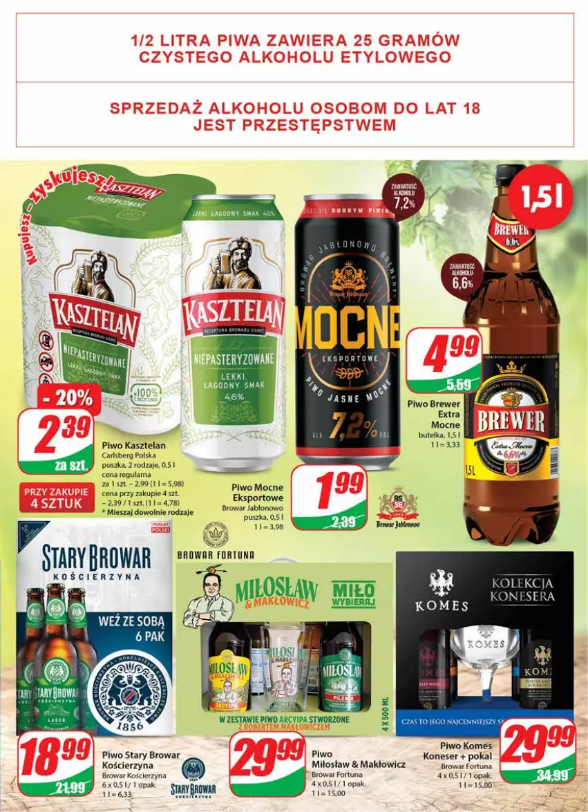 Gazetka promocyjna Dino - Gazetka - ważna 22.06 do 28.06.2022 - strona 17 - produkty: Carlsberg, Fortuna, Kasztelan, Piwo, Por, Ser, Sport