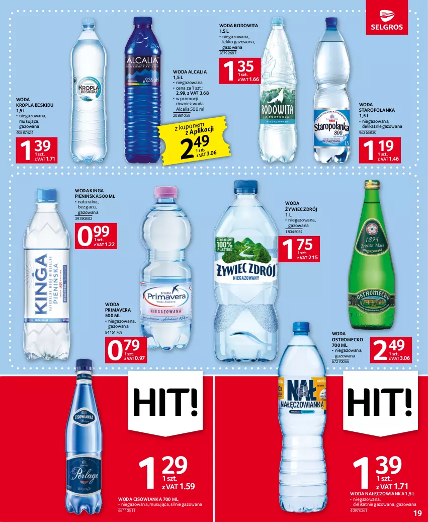 Gazetka promocyjna Selgros - Oferta spożywcza - ważna 15.06 do 28.06.2023 - strona 19 - produkty: Cisowianka, Mus, Nałęczowianka, Prima, Primavera, Staropolanka, Woda