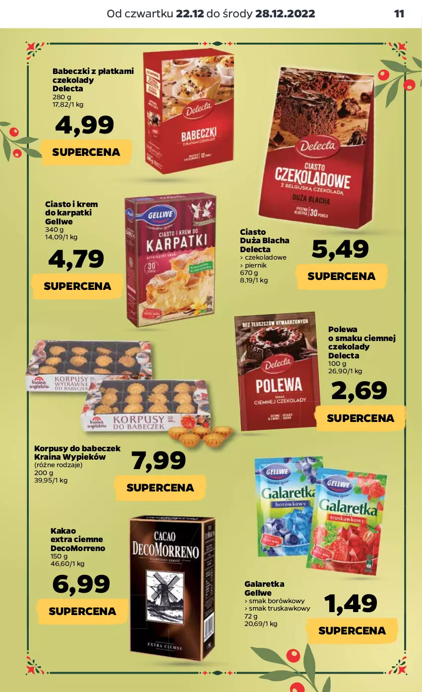 Gazetka promocyjna Netto - Artykuły spożywcze - ważna 22.12 do 28.12.2022 - strona 11 - produkty: Babeczki, Delecta, Gala, Galaretka, Kakao, Karp, Korpusy, Krem do karpatki, Piernik