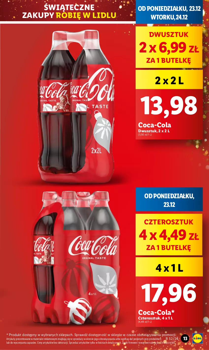 Gazetka promocyjna Lidl - GAZETKA - ważna 23.12 do 24.12.2024 - strona 13 - produkty: Coca-Cola