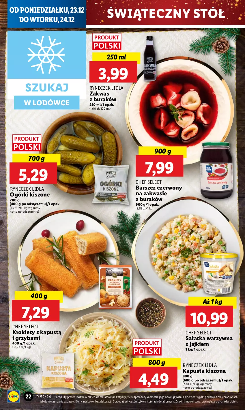 Gazetka promocyjna Lidl - GAZETKA - ważna 23.12 do 24.12.2024 - strona 28 - produkty: Kapustą, Krokiety, Sałat, Sałatka, Sałatka warzywna, Stół