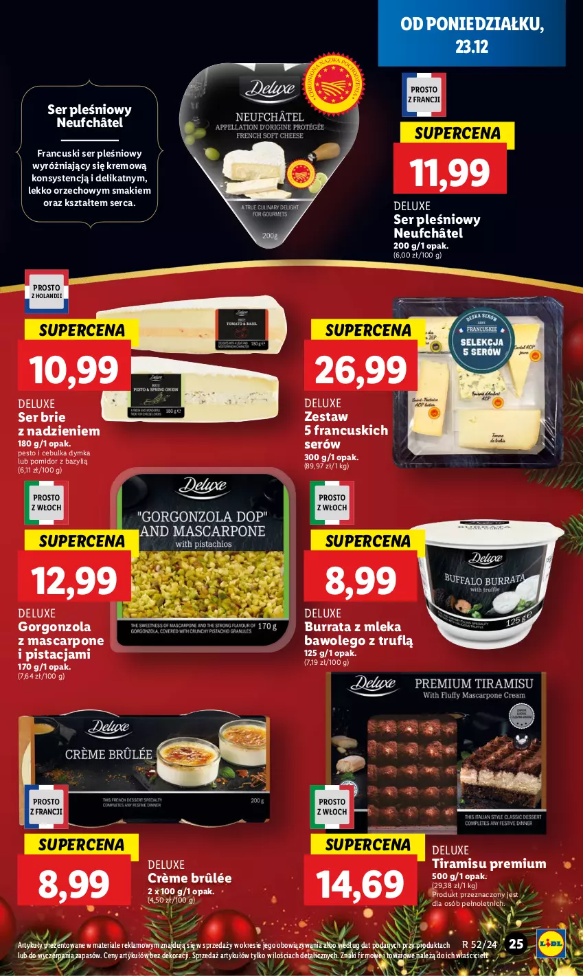 Gazetka promocyjna Lidl - GAZETKA - ważna 23.12 do 24.12.2024 - strona 31 - produkty: Bazyl, Brie, Burrata, Crème brûlée, Gorgonzola, LEGO, Mascarpone, Pesto, Ser, Ser pleśniowy