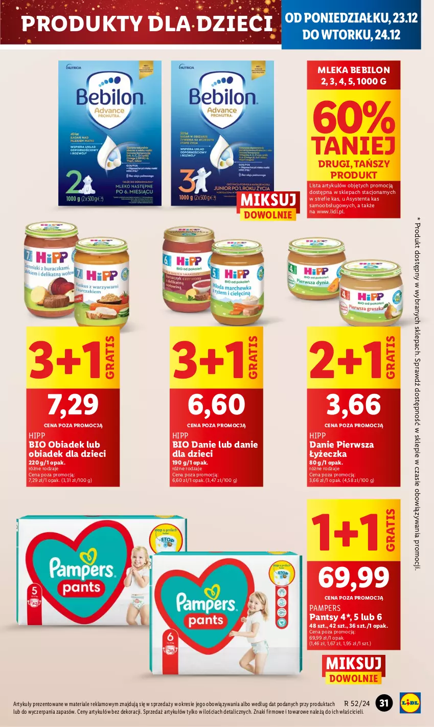 Gazetka promocyjna Lidl - GAZETKA - ważna 23.12 do 24.12.2024 - strona 39 - produkty: BEBILON, Danie dla dzieci, Dzieci, Gra, HiPP, Hipp Bio, Pampers