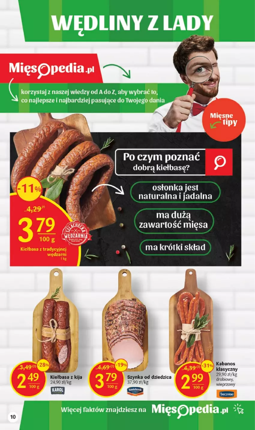 Gazetka promocyjna Delikatesy Centrum - Gazetka DC14 - ważna 11.04 do 19.04.2023 - strona 10 - produkty: Kabanos, Kiełbasa, Osłonka, Szynka