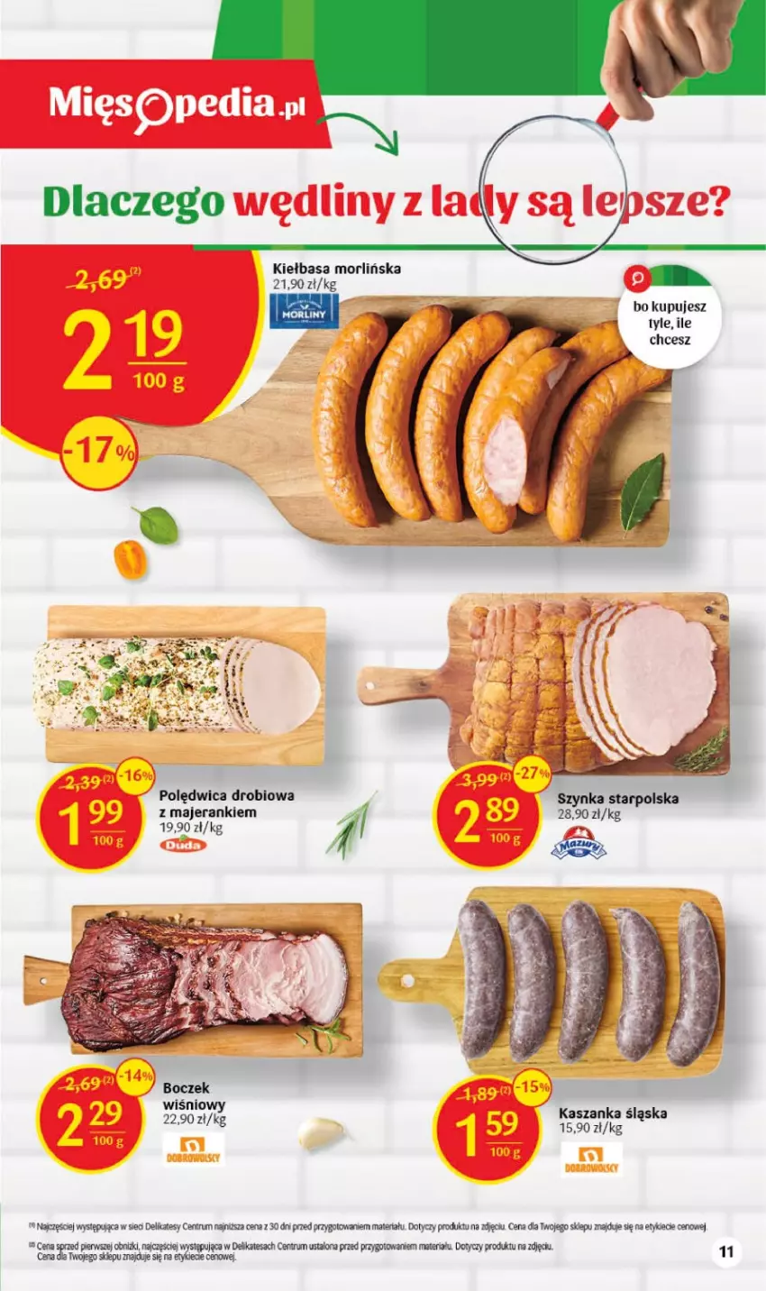 Gazetka promocyjna Delikatesy Centrum - Gazetka DC14 - ważna 11.04 do 19.04.2023 - strona 11 - produkty: Boczek, Kasza, Kaszanka, Kiełbasa, Morliny, Polędwica, Rum