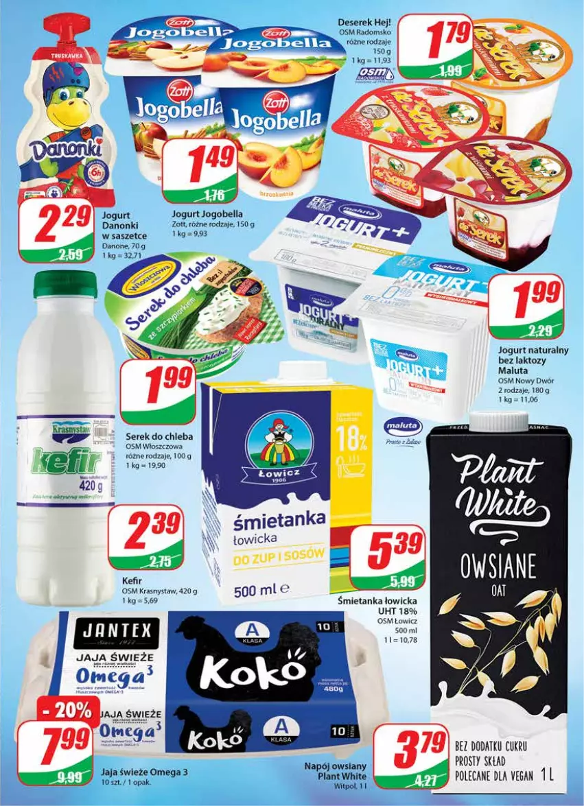 Gazetka promocyjna Dino - Gazetka - ważna 05.10 do 11.10.2022 - strona 13 - produkty: Bell, Bella, Chleb, Danone, Danonki, Deser, Jaja, Jogobella, Jogurt, Jogurt naturalny, Kefir, Ser, Serek, Zott