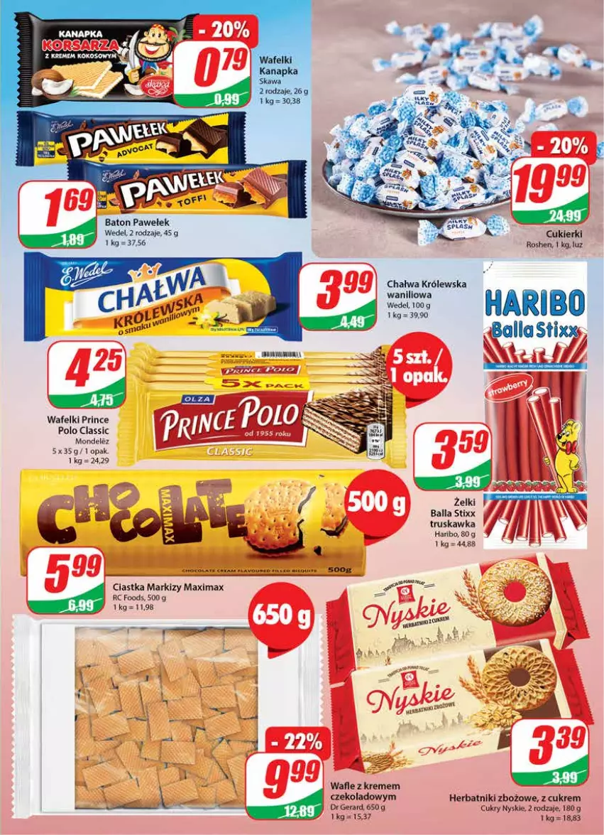 Gazetka promocyjna Dino - Gazetka - ważna 05.10 do 11.10.2022 - strona 3 - produkty: Baton, Chałwa, Ciastka, Cukier, Cukierki, Dr Gerard, Herbatniki, LANA, Wafle