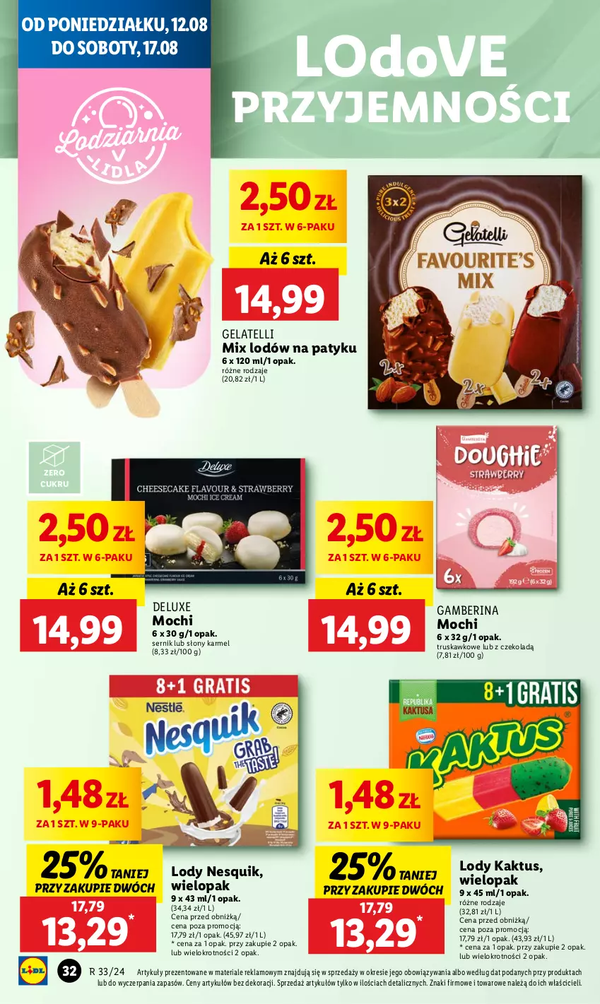 Gazetka promocyjna Lidl - GAZETKA - ważna 12.08 do 14.08.2024 - strona 38 - produkty: Dove, Kaktus, Lody, Nesquik, Ser