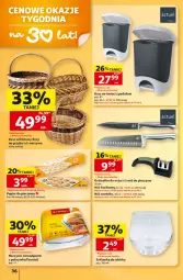 Gazetka promocyjna Auchan - Gazetka 30 Lat Hipermarket Auchan - Gazetka - ważna od 09.09 do 09.09.2026 - strona 36 - produkty: Piec, Warzywa, Por, Noż, Ostrzałka do noży, Papier, Grzyby, Kosz, Whisky, Szklanka, Naczynie żaroodporne, Papier do pieczenia