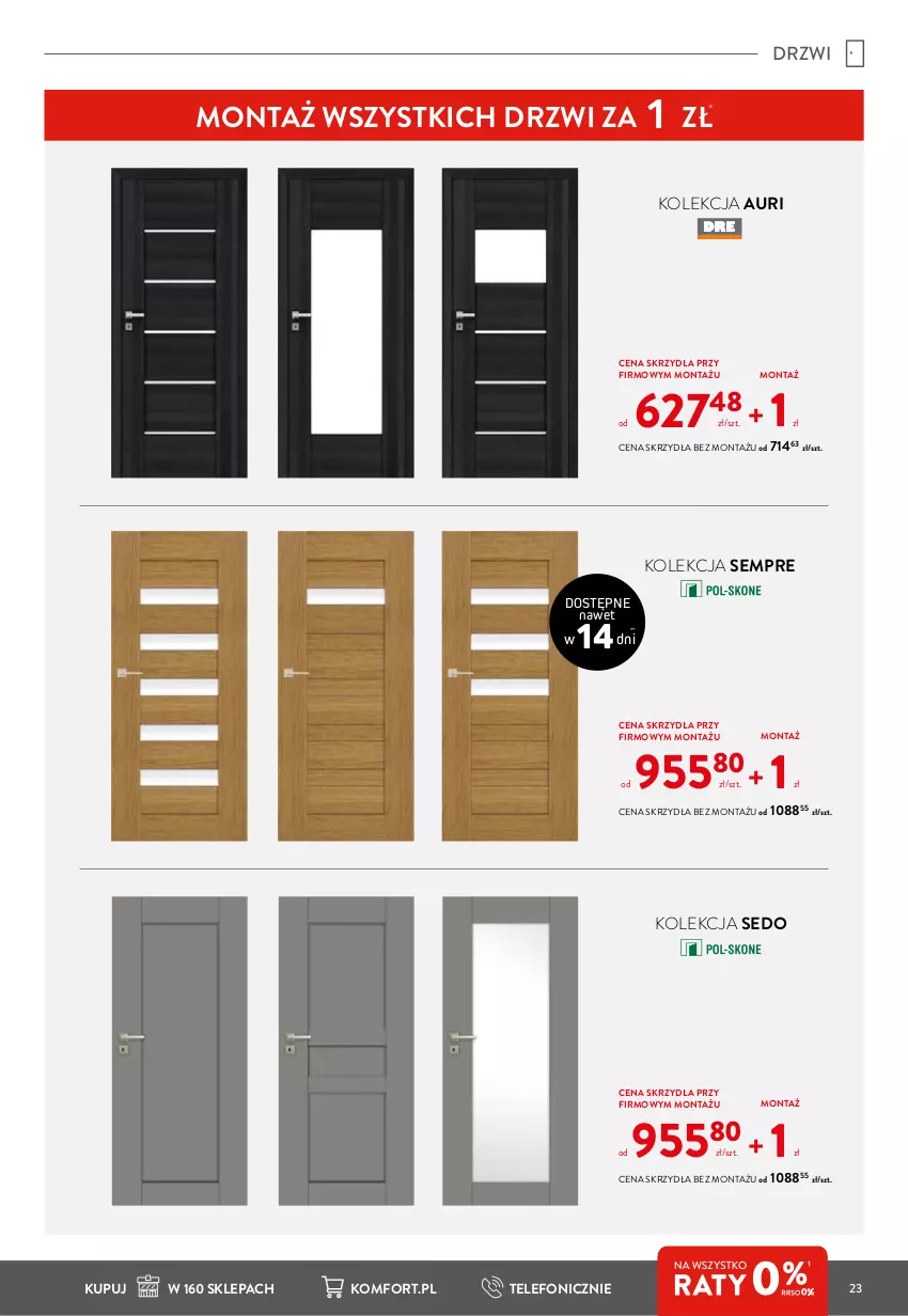 Gazetka promocyjna Komfort - Gazetka - ważna 16.03 do 17.04.2022 - strona 23 - produkty: Drzwi, Telefon