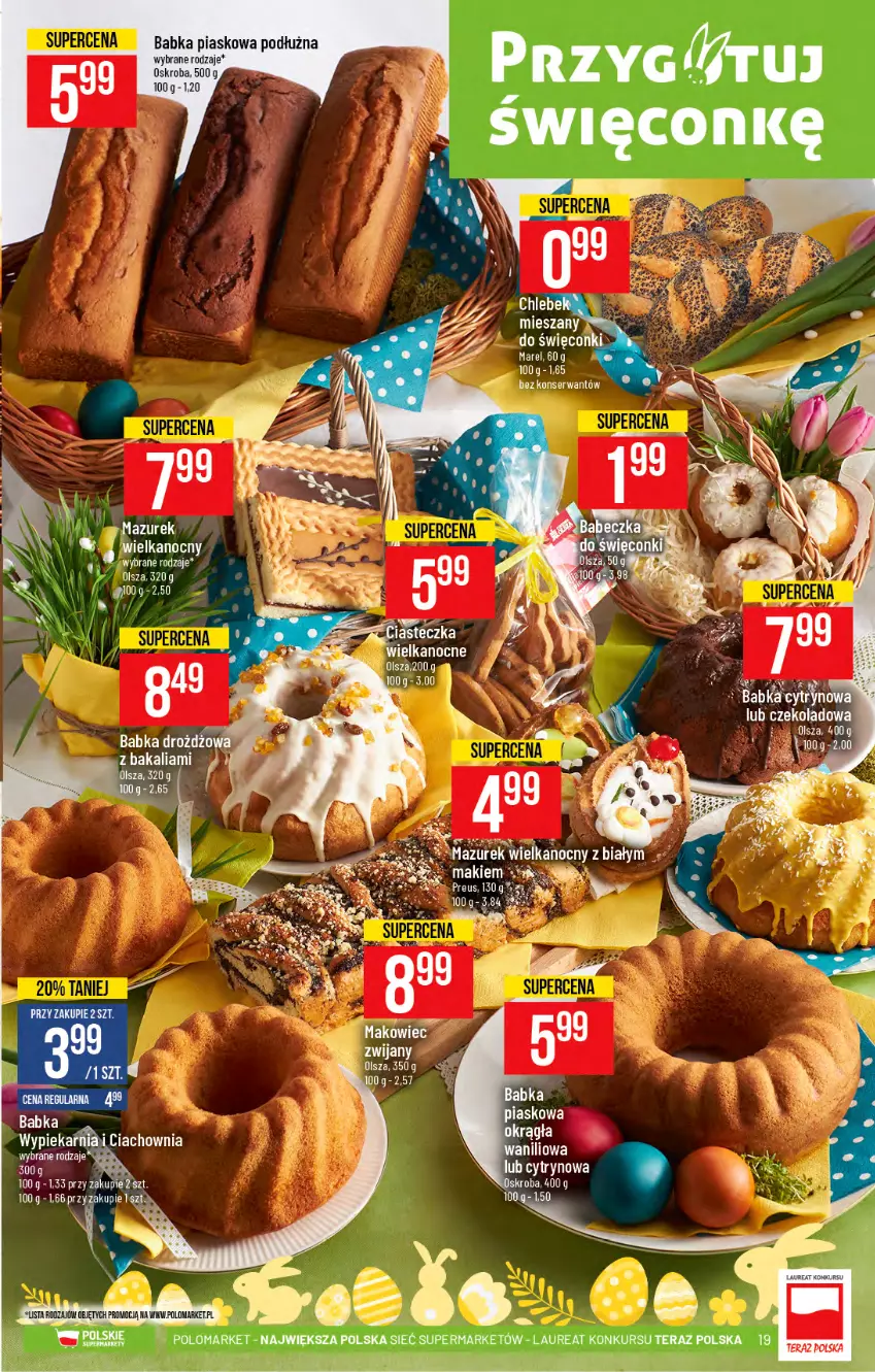 Gazetka promocyjna PoloMarket - Gazetka promocyjna  r - ważna 31.03 do 06.04.2021 - strona 19 - produkty: Babka, Laur, LG, Makowiec, Ser, Tera