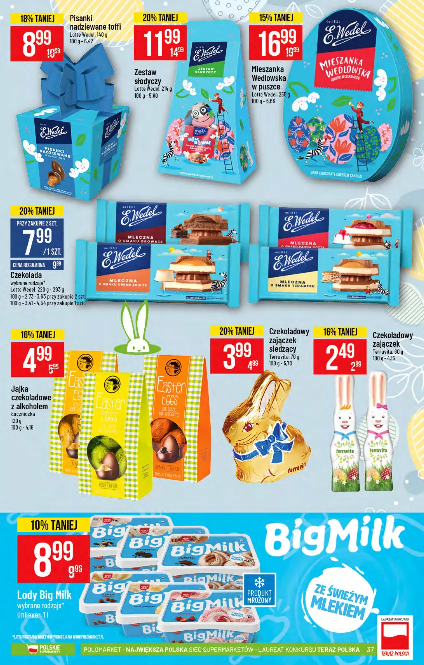 Gazetka promocyjna PoloMarket - Gazetka promocyjna  r - ważna 31.03 do 06.04.2021 - strona 37 - produkty: Alkohole, Brownie, Czekolada, Sanki, Tera, Znicz