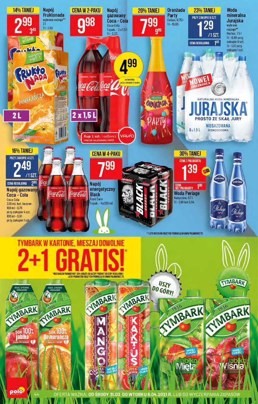 Gazetka promocyjna PoloMarket - Gazetka promocyjna  r - ważna 31.03 do 06.04.2021 - strona 44 - produkty: Hortex, Koc, Lack, Napój, Oranżada, Tymbark, Woda, Woda mineralna