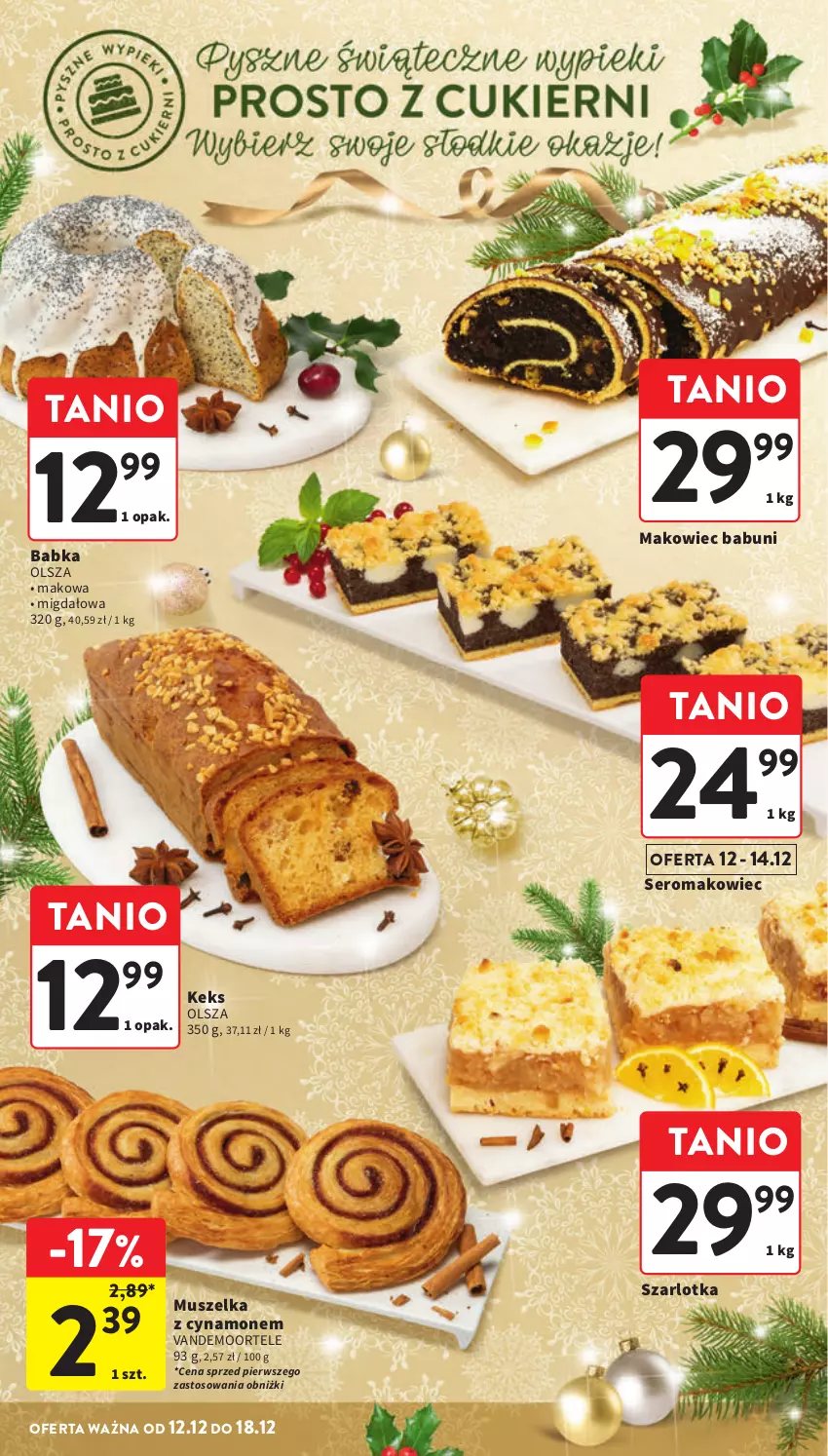 Gazetka promocyjna Intermarche - Gazetka Intermarche - ważna 12.12 do 18.12.2024 - strona 12 - produkty: Babka, Babuni, Makowiec, Mus, Ser, Szarlotka