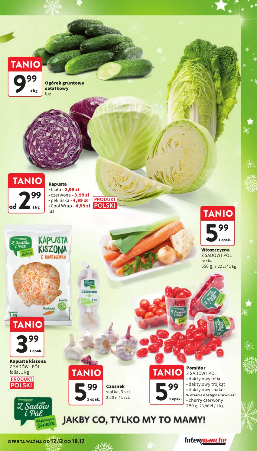 Gazetka promocyjna Intermarche - Gazetka Intermarche - ważna 12.12 do 18.12.2024 - strona 17 - produkty: Czosnek, Grunt, Ogórek, Sałat, Siatka