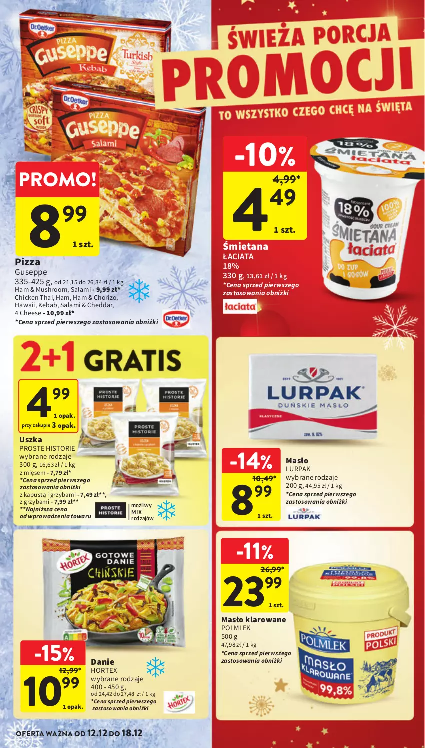 Gazetka promocyjna Intermarche - Gazetka Intermarche - ważna 12.12 do 18.12.2024 - strona 26 - produkty: Cheddar, Hortex, Kapustą, Kebab, Lurpak, Masło, Masło klarowane, Mus, Pizza, POLMLEK, Salami