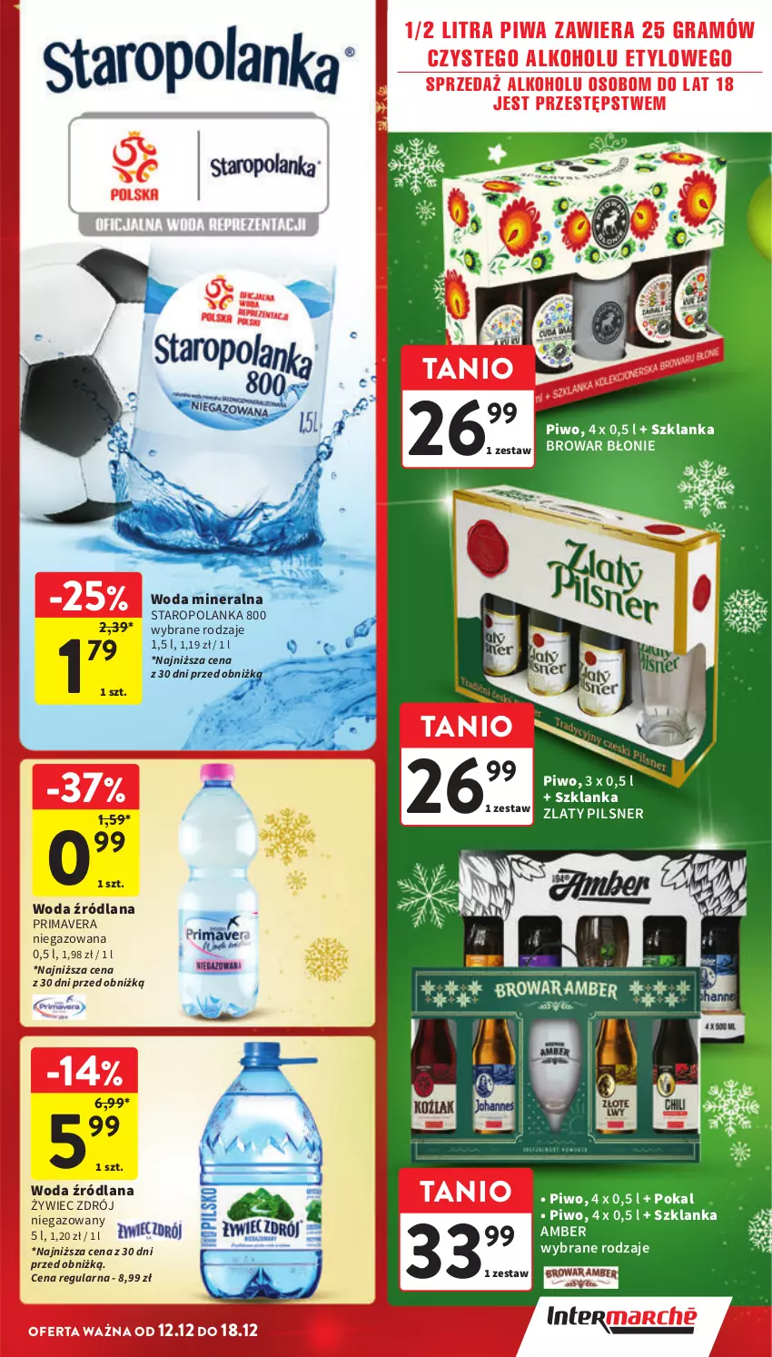 Gazetka promocyjna Intermarche - Gazetka Intermarche - ważna 12.12 do 18.12.2024 - strona 37 - produkty: Gra, LANA, Piwa, Piwo, Prima, Primavera, Staropolanka, Szklanka, Woda, Woda mineralna