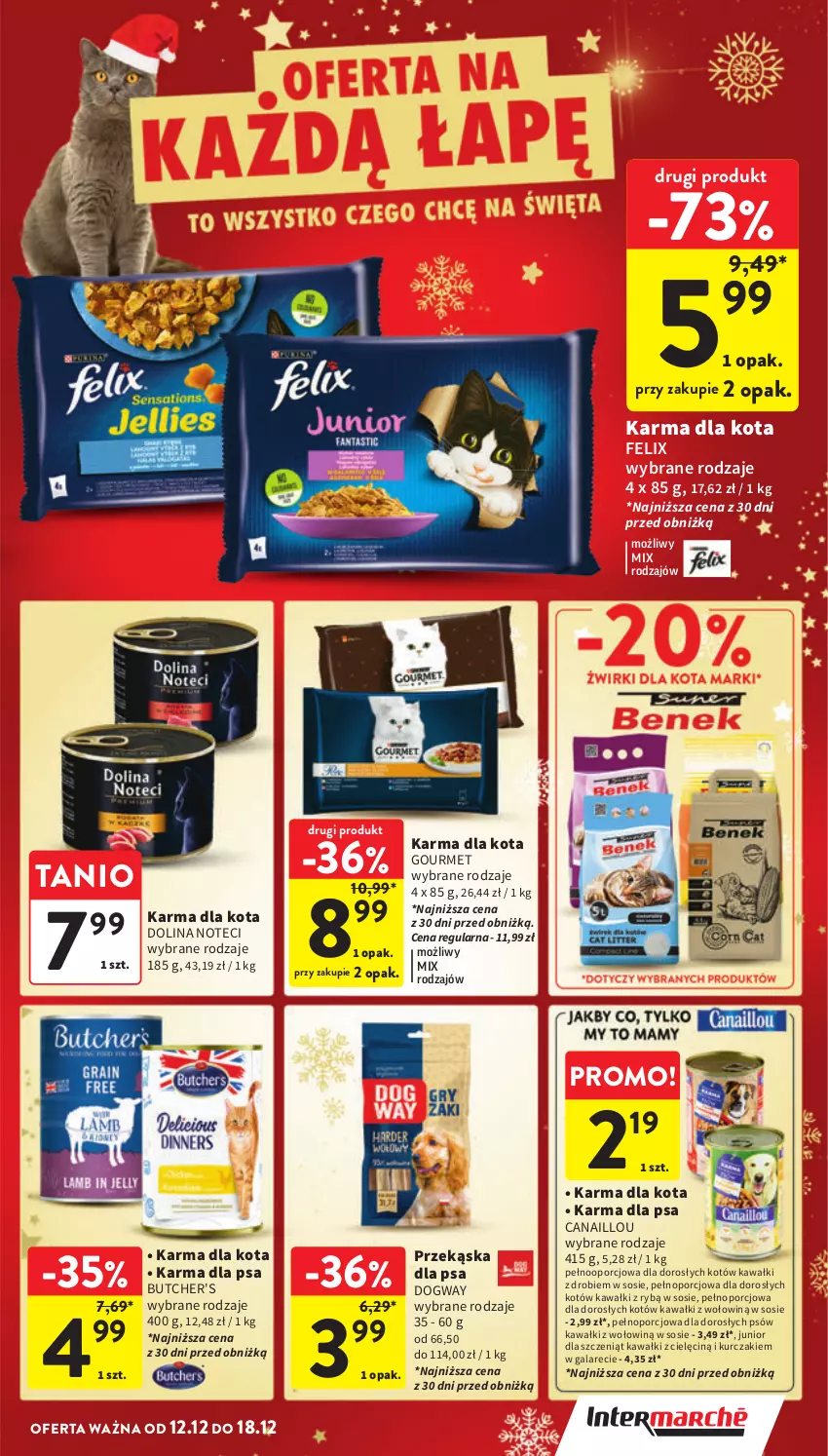 Gazetka promocyjna Intermarche - Gazetka Intermarche - ważna 12.12 do 18.12.2024 - strona 39 - produkty: Butcher's, Canaillou, Felix, Gala, Kawa, Kurczak, Por, Sos