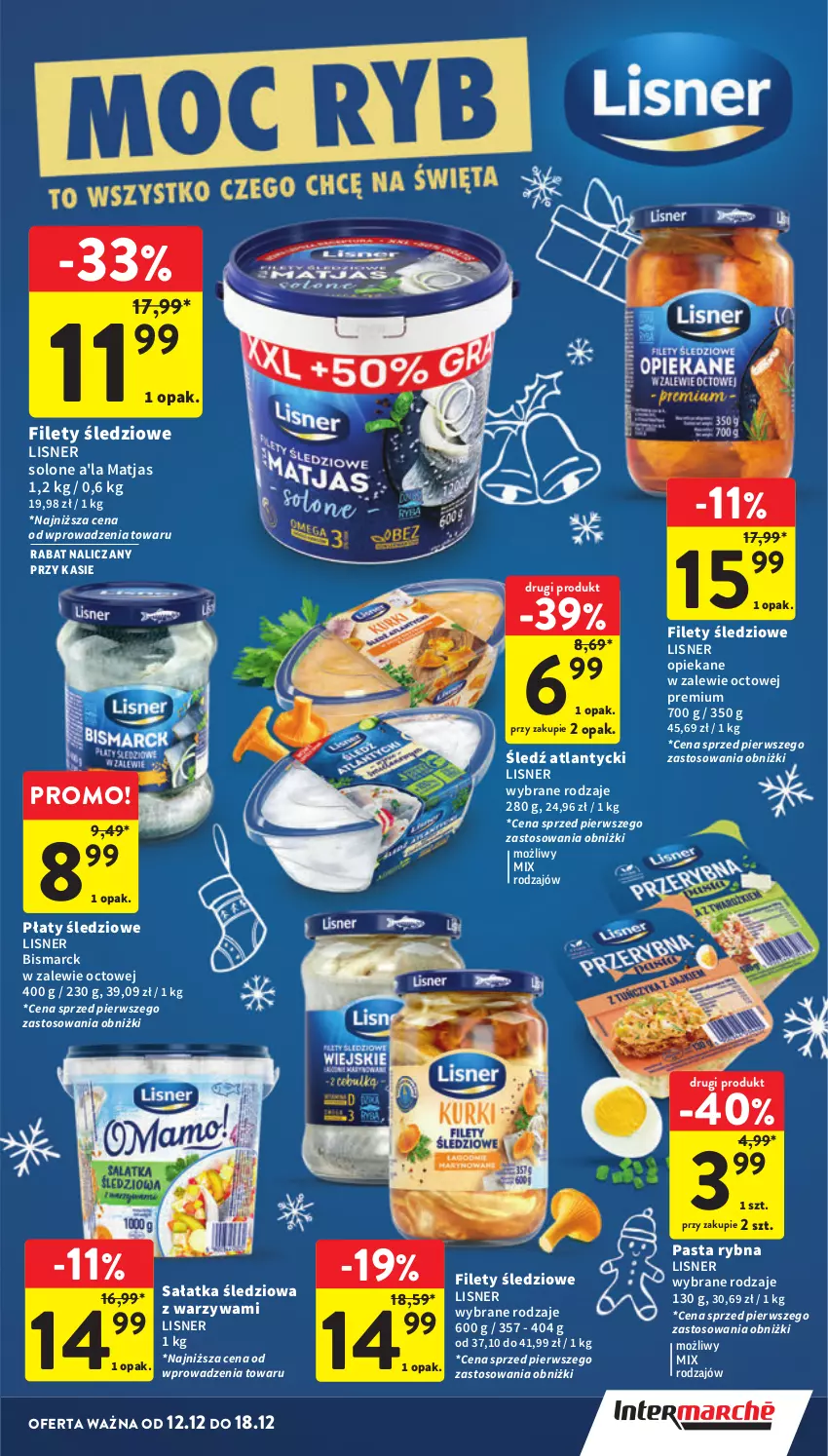 Gazetka promocyjna Intermarche - Gazetka Intermarche - ważna 12.12 do 18.12.2024 - strona 5 - produkty: Lisner, Matjas, Płaty śledziowe, Sałat, Sałatka, Warzywa